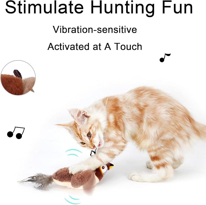 Interactive Chirping Bird Cat Toy