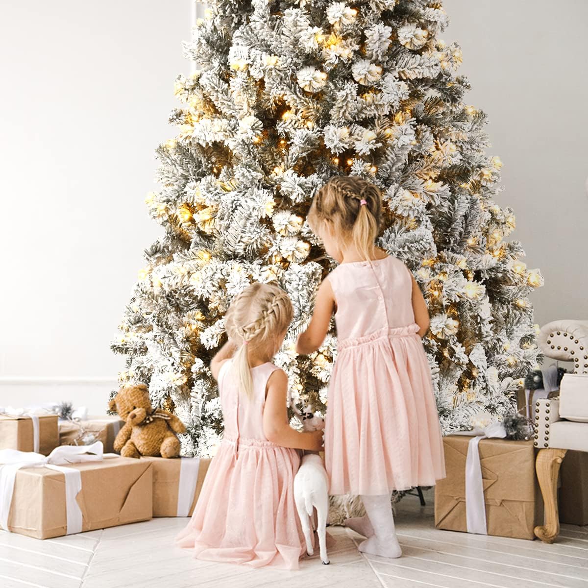 Snow Flocked Christmas Tree